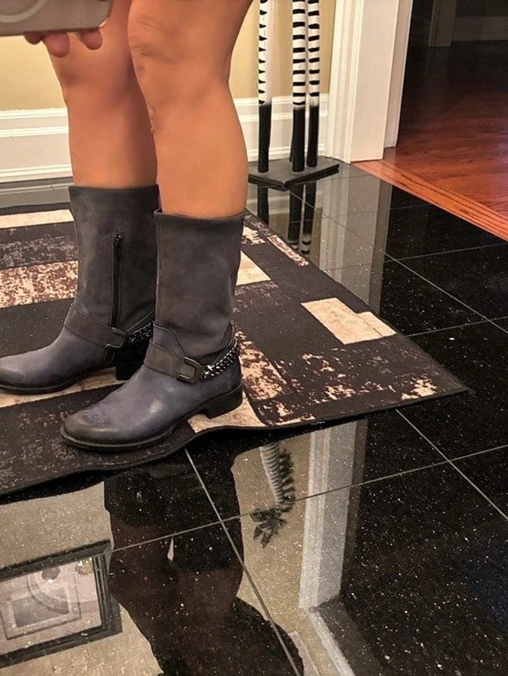 Women's Navy Blue Ankle Boots